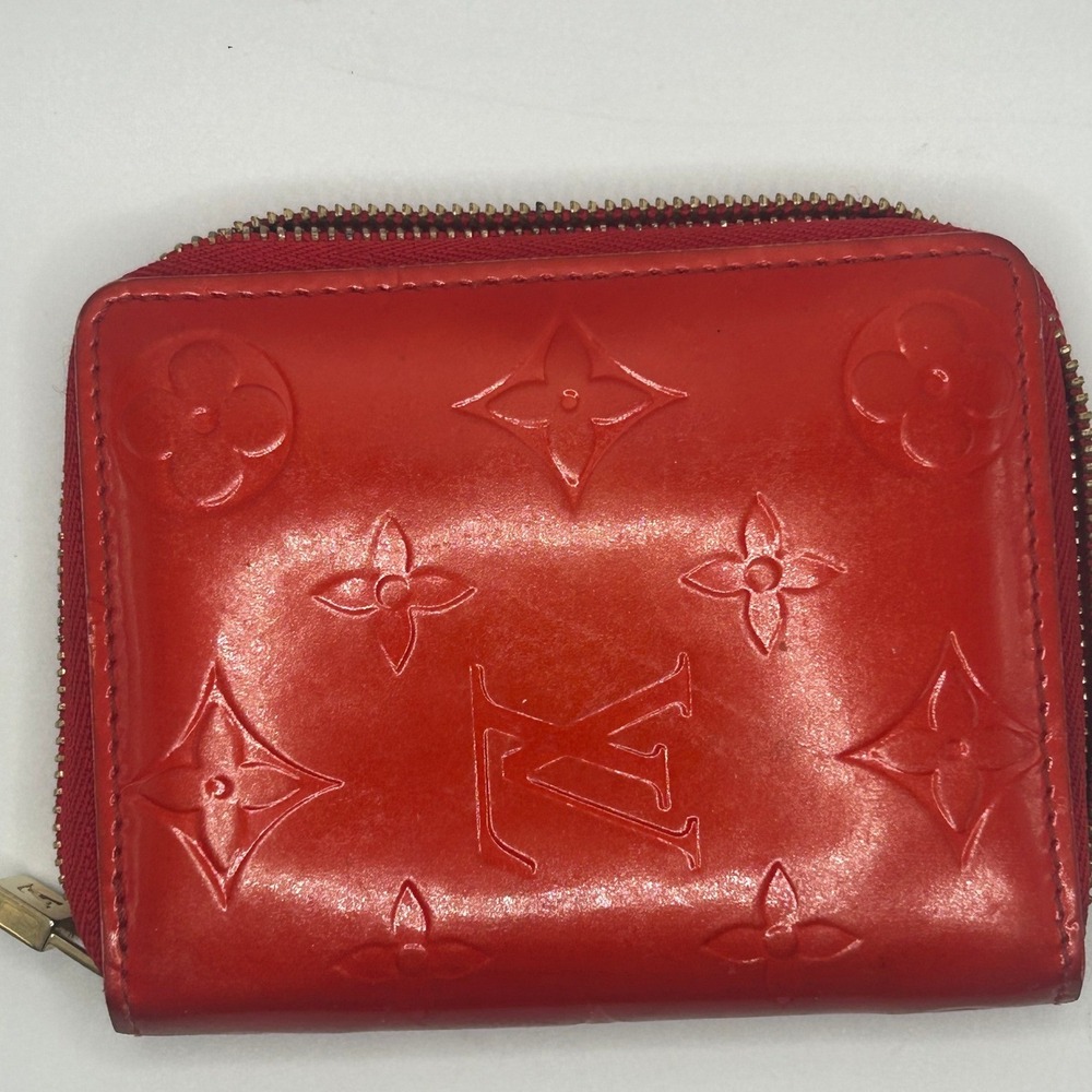 Louis Vuitton Monogram Vernis Zippy Wallet Red Patent Leather #401